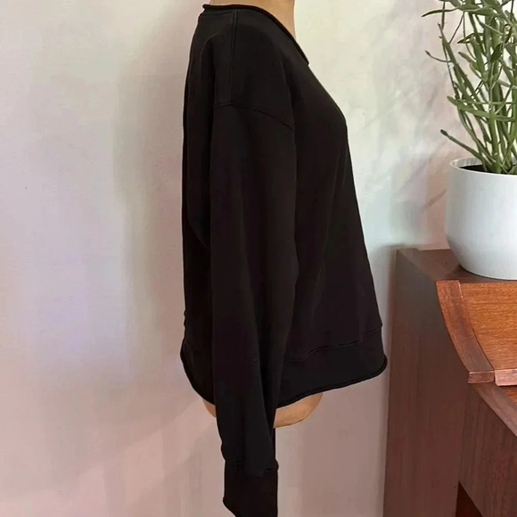 Frank & Eileen black long sleeve sweatshirt raw edges great condition sz M - Picture 3 of 7